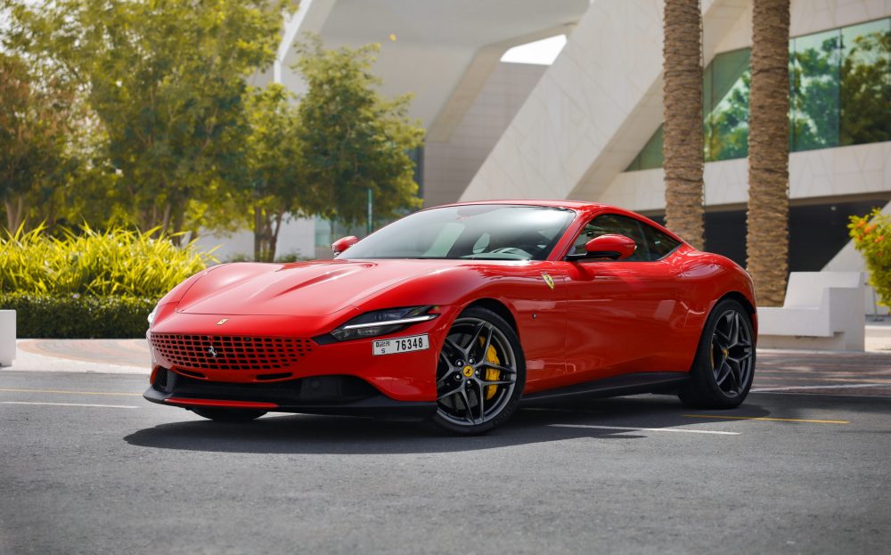 Rent Ferrari Roma red in Dubai